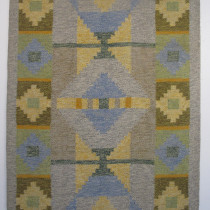 Image of Mid-Century Abstract Swedish Wool Kilim