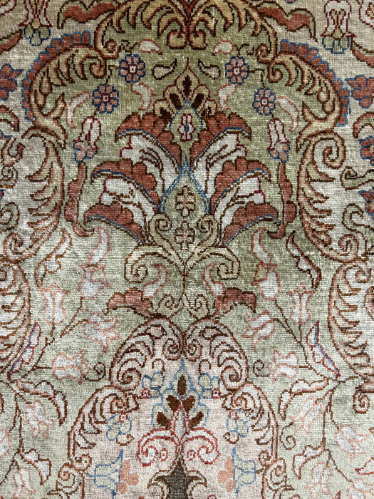 Fine Silk Kayseri Carpet with Gold Thread