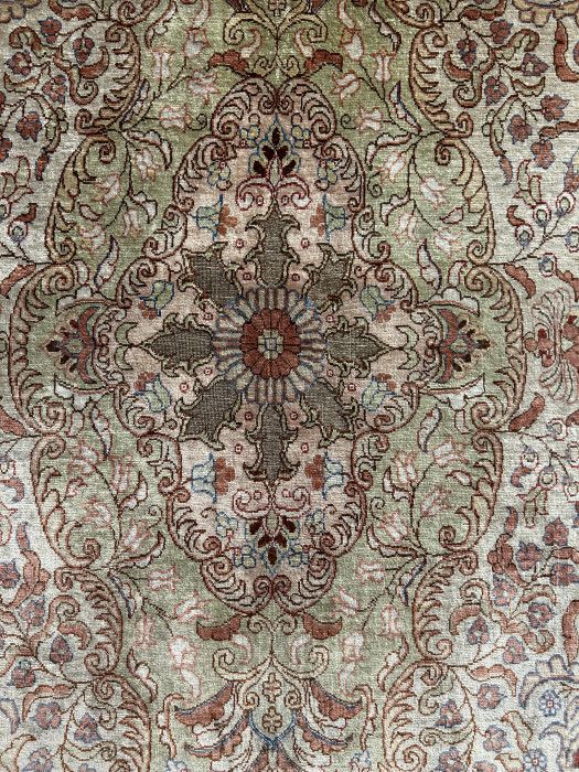 Fine Silk Kayseri Carpet with Gold Thread