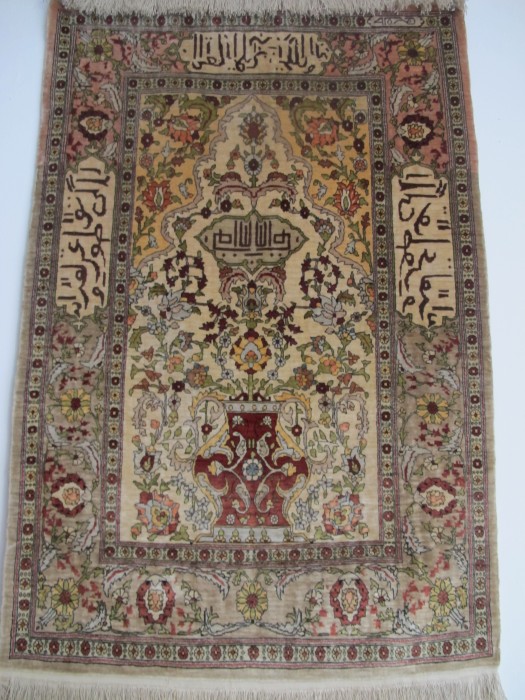 Fine Silk Hereke Rug with Signature