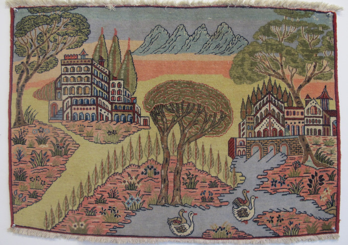 Fine Pictorial Kashan Rug