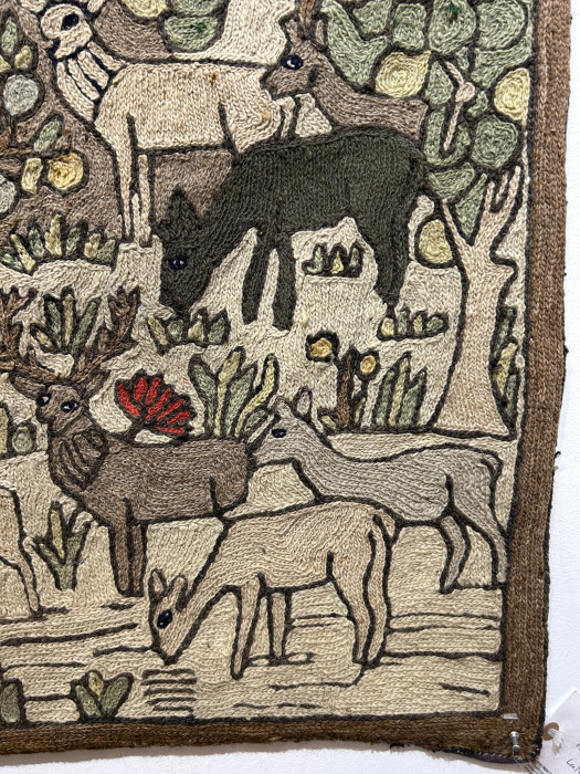 English Domestic Needlework Wool Picture