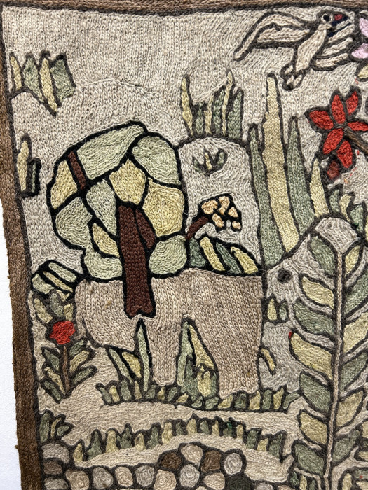 English Domestic Needlework Wool Picture