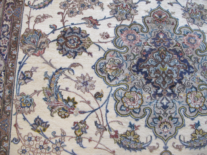 Fine Part-Silk Isfahan Rug