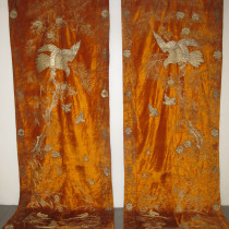 Image of A Pair of Japanese Velvet Embroidered Hangings