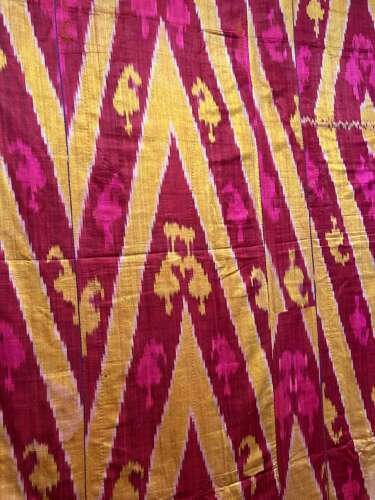 Silk Ikat Panel, Uzbekistan, Circa 1890, 1.85m X 1.25m