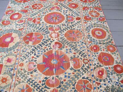 Silk Embroidered Suzani, Circa 1850, 2.14m X 1.56m