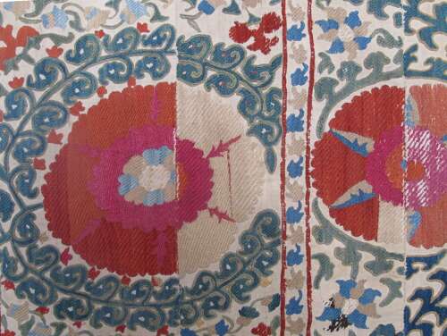 Silk Embroidered Suzani, Circa 1850, 2.14m X 1.56m