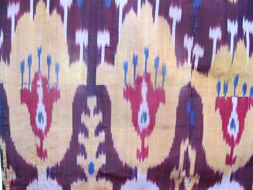 Antique Silk Ikat Panel, 1.65m X 1.26m