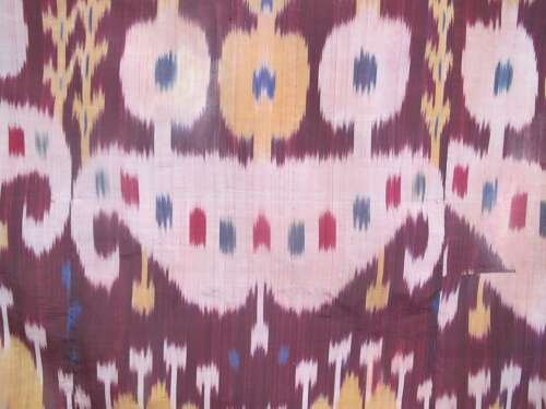 Antique Silk Ikat Panel, 1.65m X 1.26m