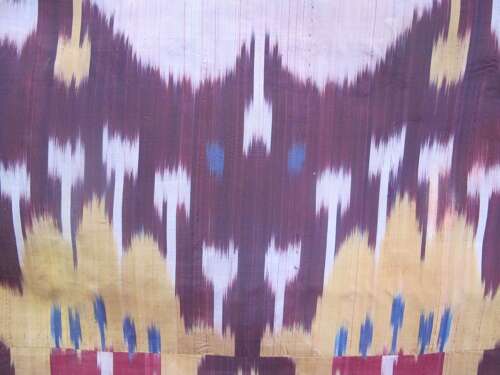 Antique Silk Ikat Panel, 1.65m X 1.26m