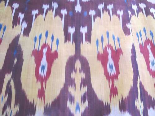 Antique Silk Ikat Panel, 1.65m X 1.26m