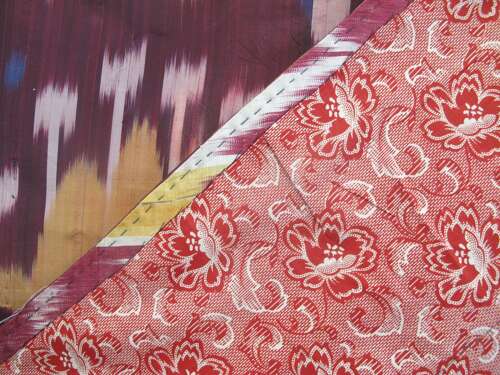 Antique Silk Ikat Panel, 1.65m X 1.26m