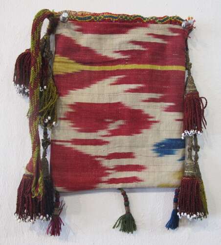 Double-sided Silk Ikat Purse, Uzbekistan, Circa, 1890