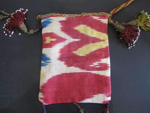 Double-sided Silk Ikat Purse, Uzbekistan, Circa, 1890
