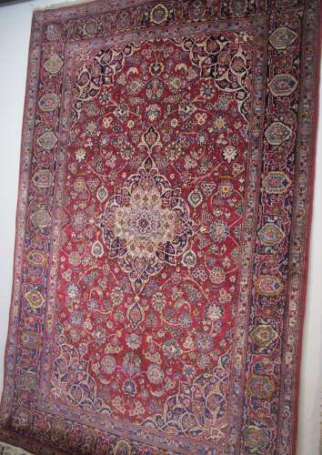 Fine Silk Kashan Rug, Central Persia, Circa 1930, 2.10m X 1.28m