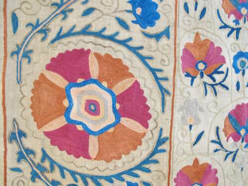 Fine Bokhara Suzani, Uzbekistan, Circa 1860, 2.32m X 1.78m