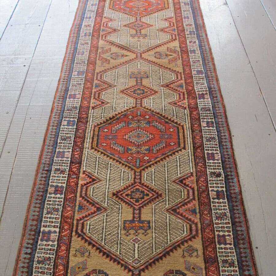 Long And Narrow North-west Persian Runner, Circa 1900, 4.53m X 0.86m
