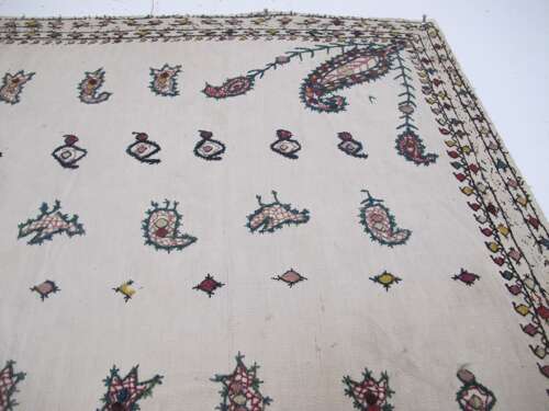 Persian Zoroastrian Embroidery, Circa 1870, 1.87m X 1.89m