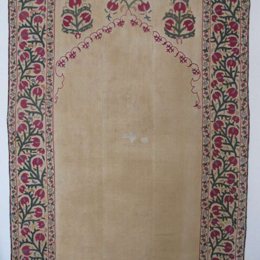 Fine Bokhara Suzani With Architectural Design, 2.24m X 1.40m