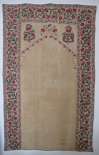 Fine Bokhara Suzani With Architectural Design, 2.24m X 1.40m