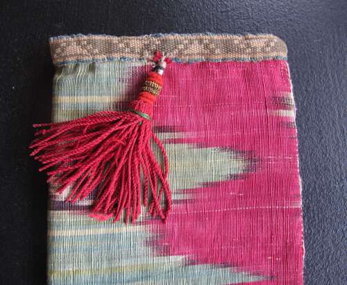 Double-sided Silk Ikat Purse, 19cm X 10cm