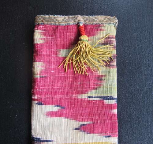 Double-sided Silk Ikat Purse, 19cm X 10cm