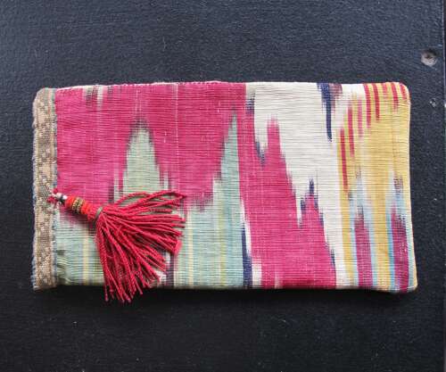 Double-sided Silk Ikat Purse, 19cm X 10cm