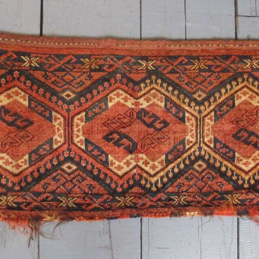 Antique Turkmen Storage Bagface, Circa 1890, 1.35m X 0.45m (52" X 18")