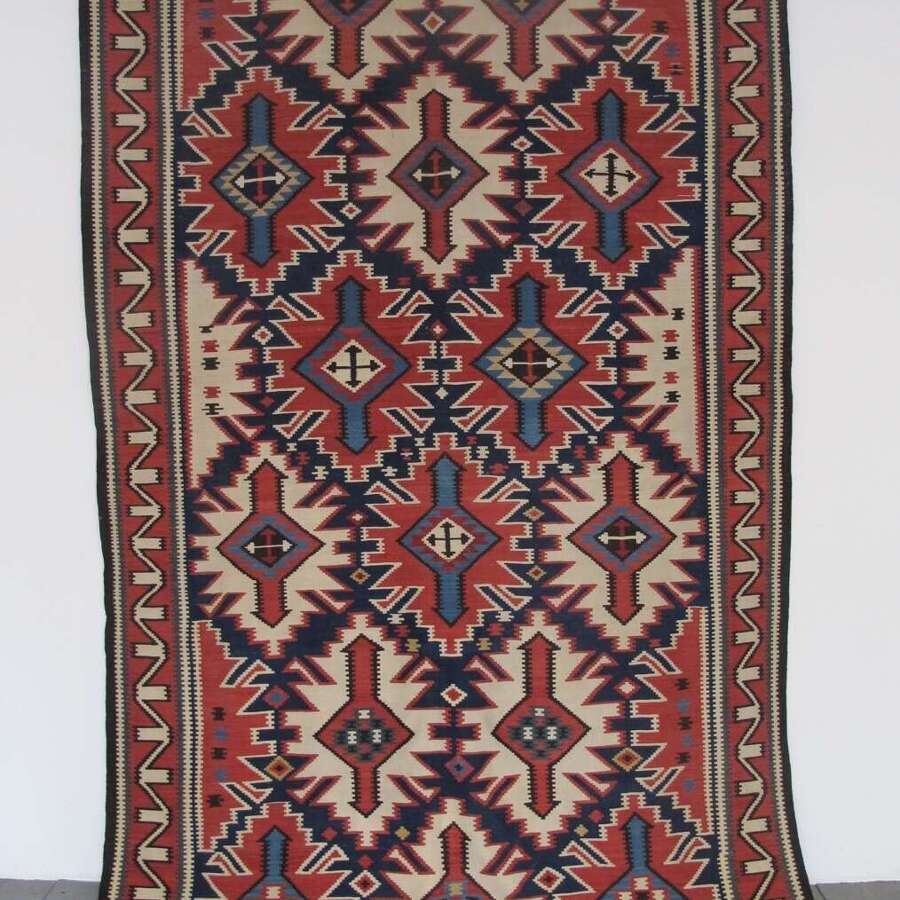 Fine Caucasian Kilim, Circa 1880, 3.18m X 1.88m (10'4" X 6'2")