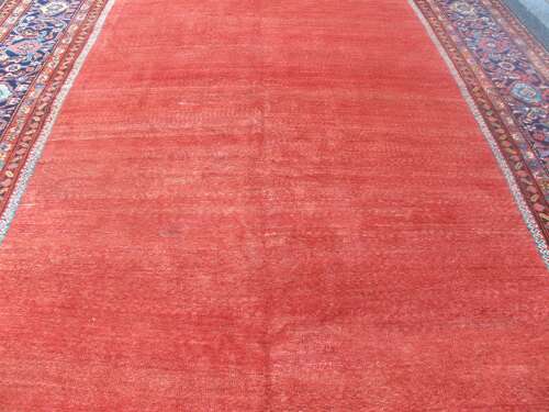 Fereghan Carpet With Plain Field, Persia, Circa 1880, 3.93m X 2.89m (12' 11