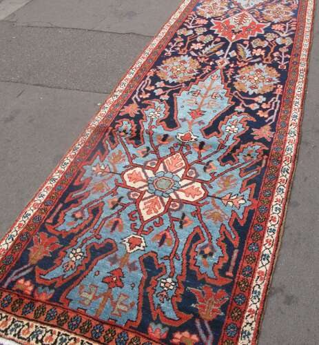 Long Persian Wool Runner, Circa 1890, 4.43m X 0.94m