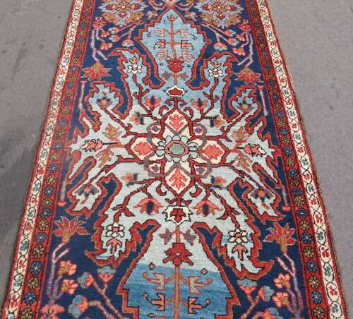 Long Persian Wool Runner, Circa 1890, 4.43m X 0.94m