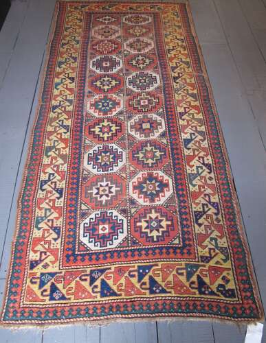 Caucasian Rug With Memling Guls, Circa 1870, 2.60m X 1.20m