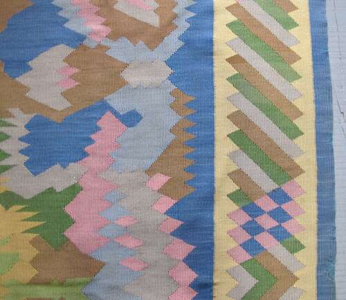 Mid-20th Century Abstract Wool Kilim, 3.05m x 1.99m.