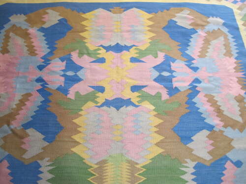 Mid-20th Century Abstract Wool Kilim, 3.05m x 1.99m.