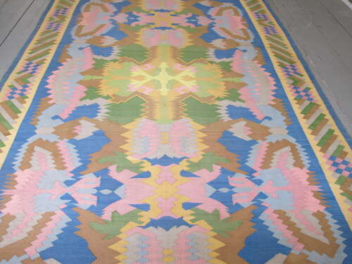 Mid-20th Century Abstract Wool Kilim, 3.05m x 1.99m.