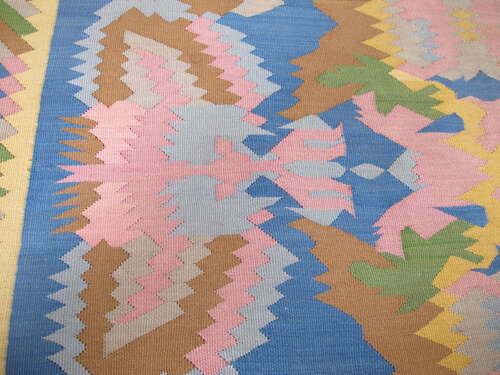 Mid-20th Century Abstract Wool Kilim, 3.05m x 1.99m.