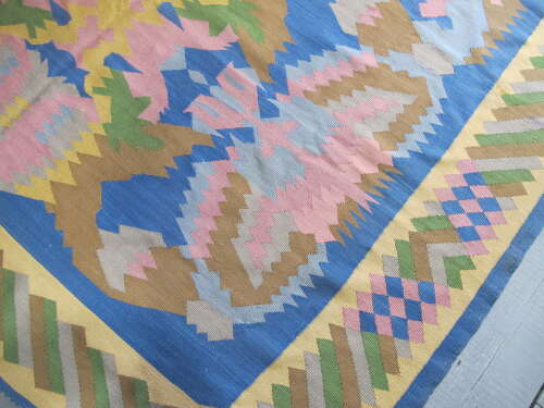 Mid-20th Century Abstract Wool Kilim, 3.05m x 1.99m.