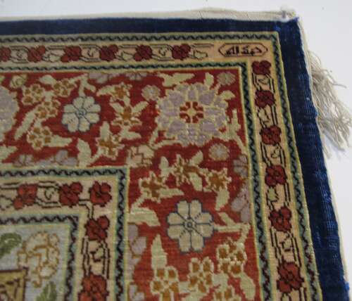 Silk Hereke Rug, Turkey, Circa 1970, 110cm x 70cm