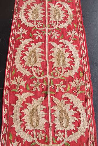 19th Century Ottoman Embroidery, 28cm x 183cm