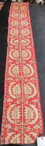 19th Century Ottoman Embroidery, 28cm x 183cm