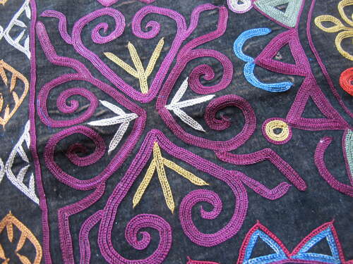 Silk Embroidered Mirror Cover, Kyrgyzstan, Late 19th Century