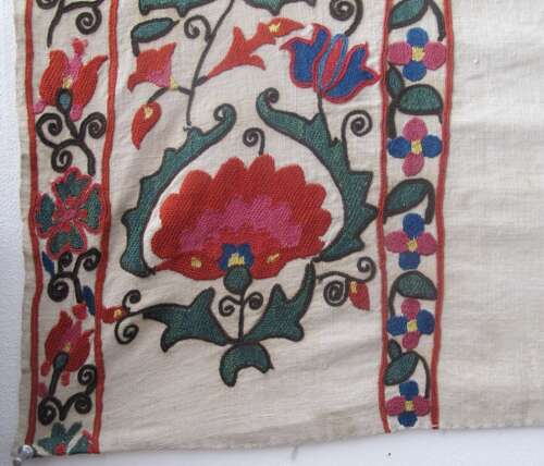 Bokhara Nim-Suzani with Architectural Design, Circa 1850, 1.23m x 0.92m