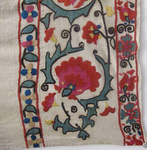 Bokhara Nim-Suzani with Architectural Design, Circa 1850, 1.23m x 0.92m