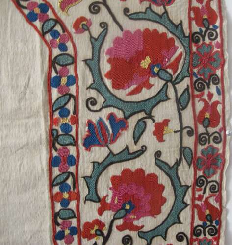 Bokhara Nim-Suzani with Architectural Design, Circa 1850, 1.23m x 0.92m