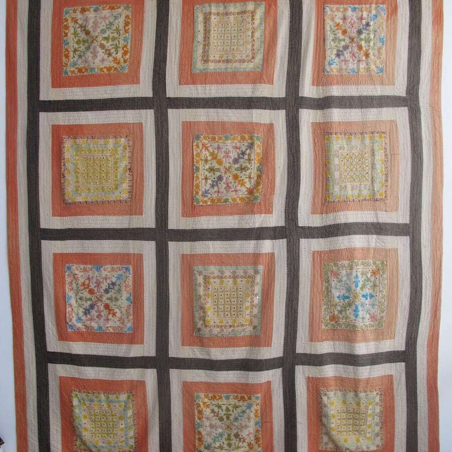 Indian Quilted Embroidery, Circa 1900, 2.75m x 2.24m